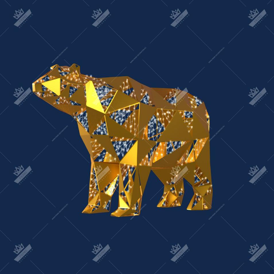Светодиодный Полигональный Медведь