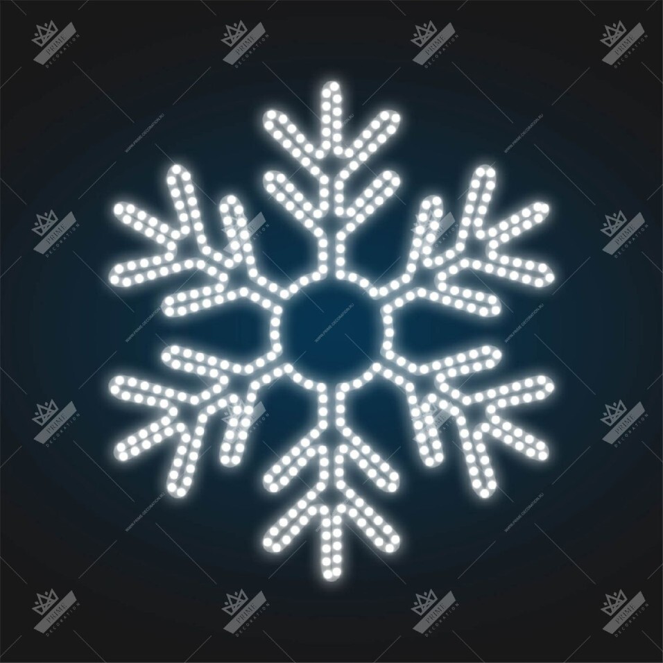 Новогодний Светодиодный Мотив Снежинка, ширина 0,8 м высота 0,7 м