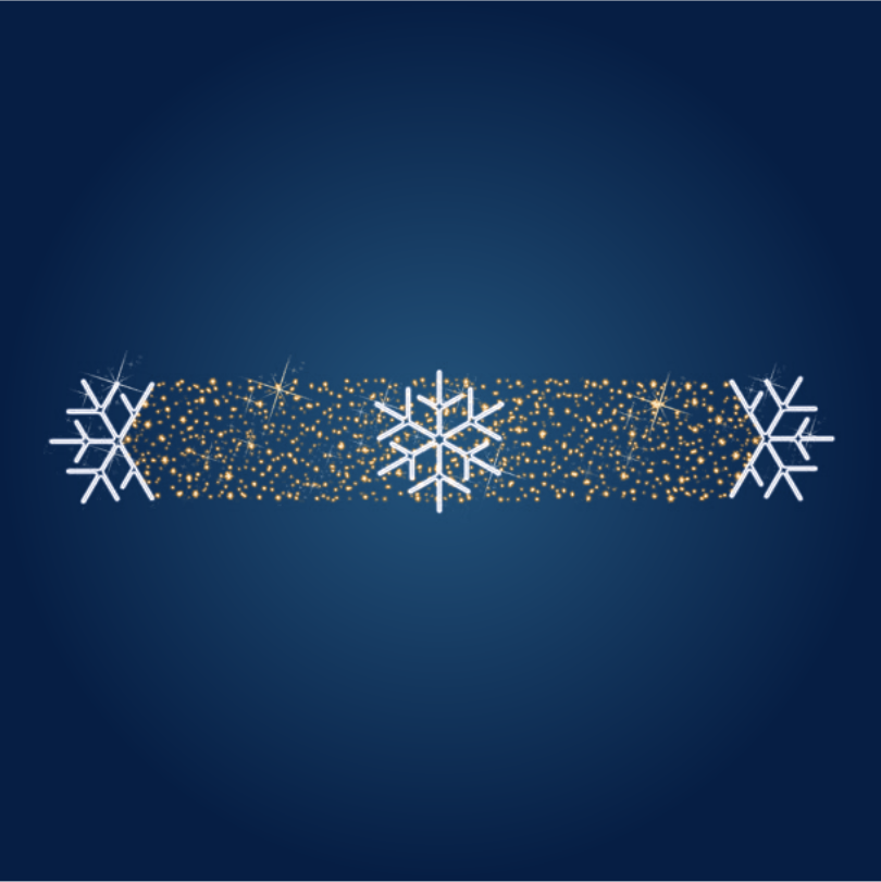 Новогодняя растяжка Снежинка на звездном небе, ширина 5,3 м высота 0,9 м