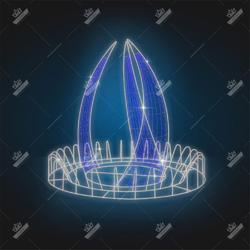 Световая Конструкция Фонтан Пламя, ширина 2,3 м высота 2 м