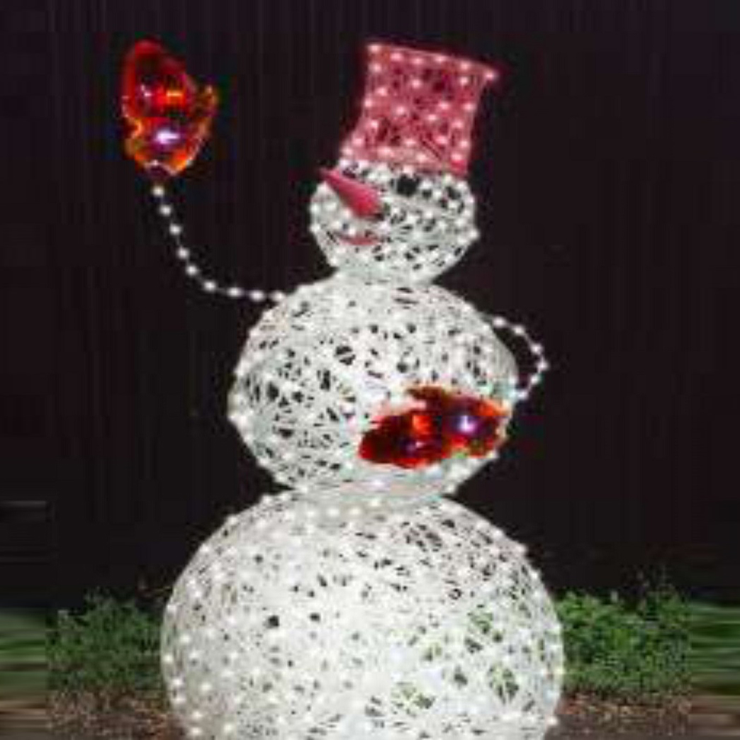Фигура снеговик световая поликомпозитная (Цвет на выбор)