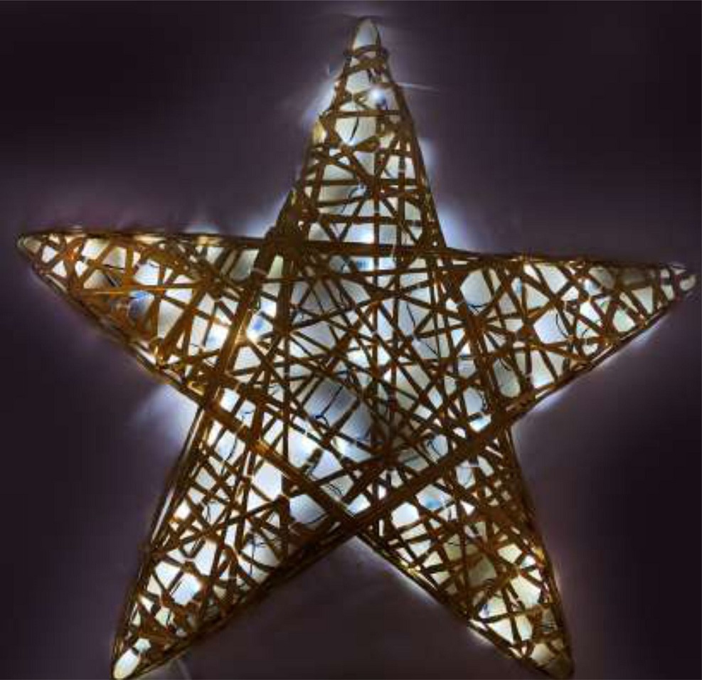 Звезда световая плоская двусторонняя поликомпозитная (Цвет на выбор)