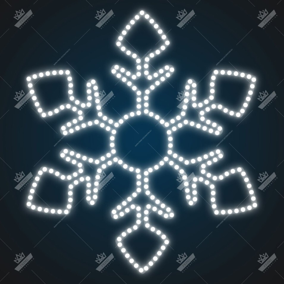 Новогодний Светодиодный Мотив Снежинка, ширина 0,6 м высота 0,7 м