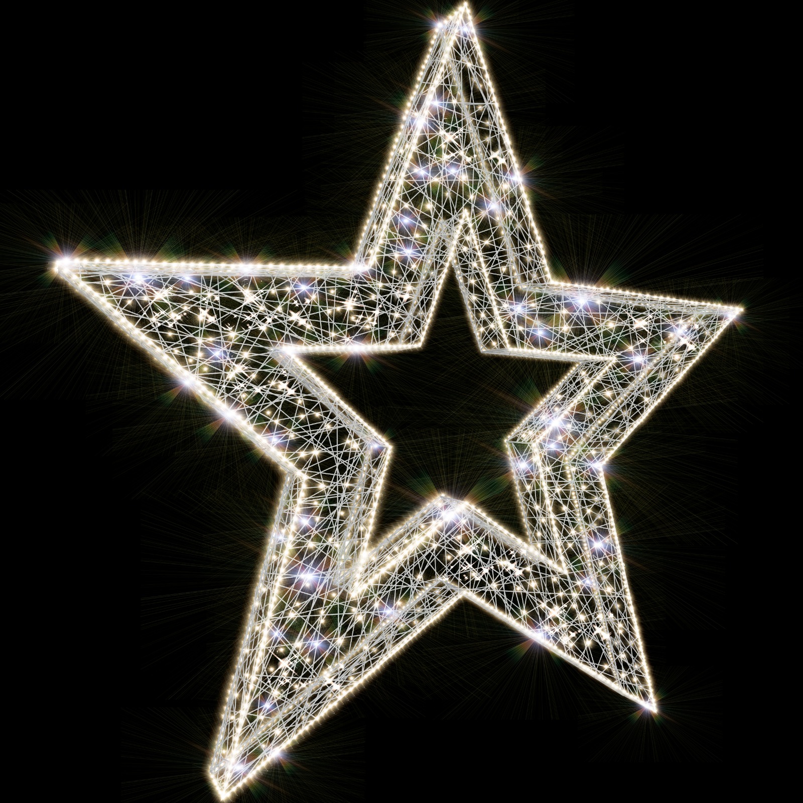 Декоративная световая фигура Звезда с отверстием объемная