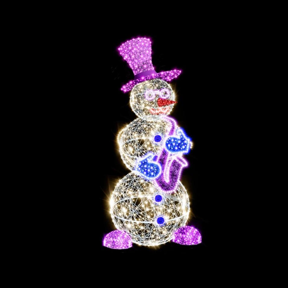 Декоративная фигура Снеговик с саксофоном, ширина 1 м высота 2,57 м